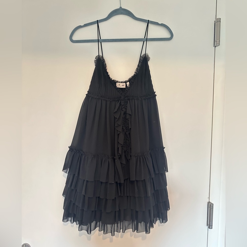 Ruffled Black Dress